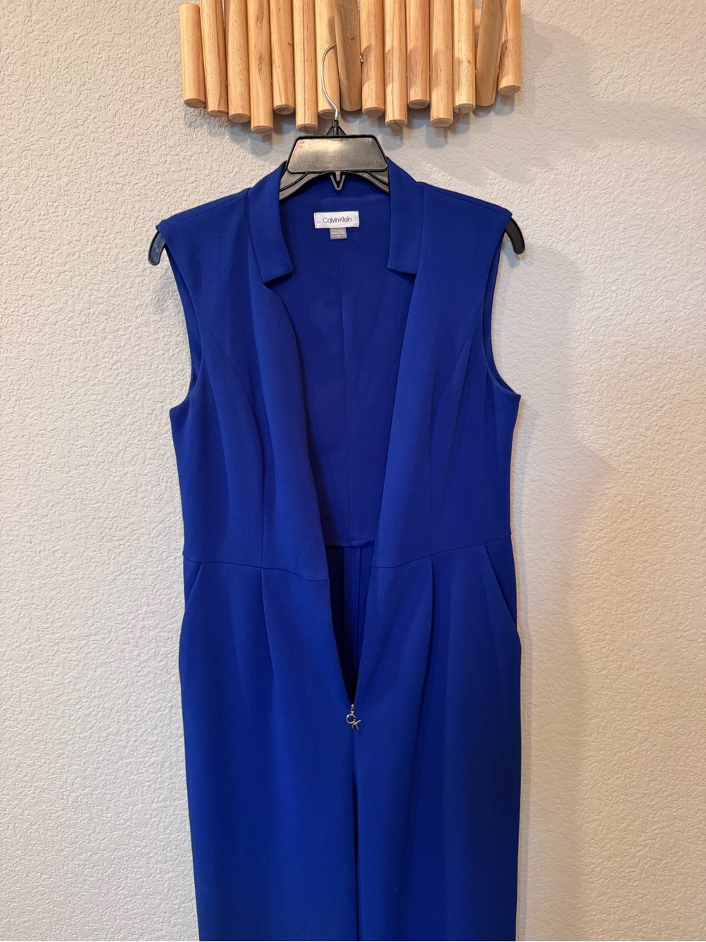 Calvin Klein Cobalt Blue Sleeveless Jumpsuit - Picture 6 of 11